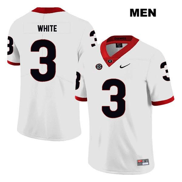 Georgia Bulldogs Men's Zamir White #3 NCAA Legend Authentic White Nike Stitched College Football Jersey JGP2256VZ
